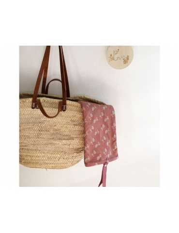Couverture nomade - Fleurs d'automne rouge