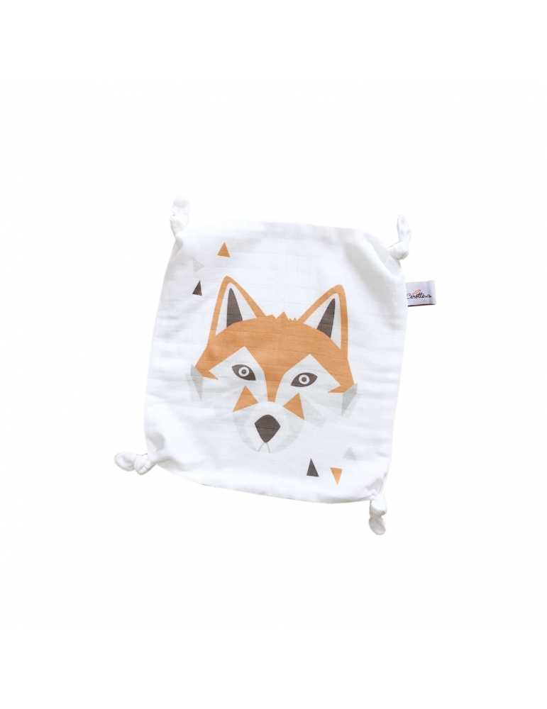 Doudou plat Renard blanc marron Grelot Zeeman NEUF Etiqu. chez