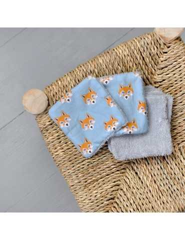 Lot de 10 lingettes - Renards bleus