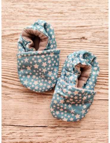 Chaussons souples 0-6 mois - Constellation bleu