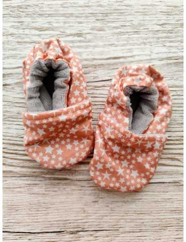 Chaussons souples 0-6 mois - Constellation corail