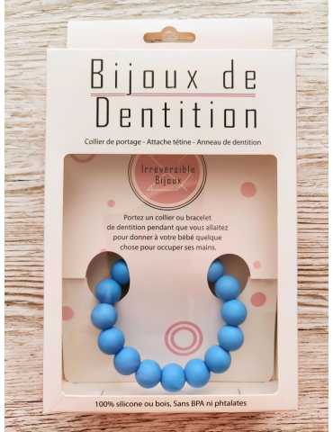 Bracelet de dentition en silicone - Bleu