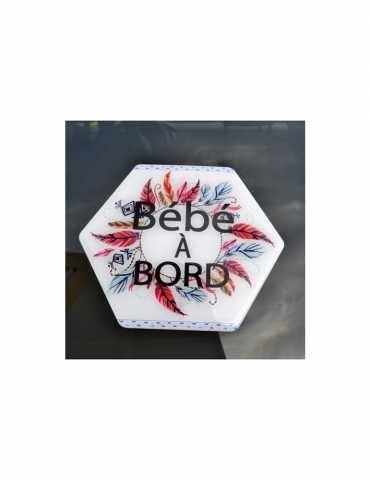 Adhésif "Bébé à bord" - Plume