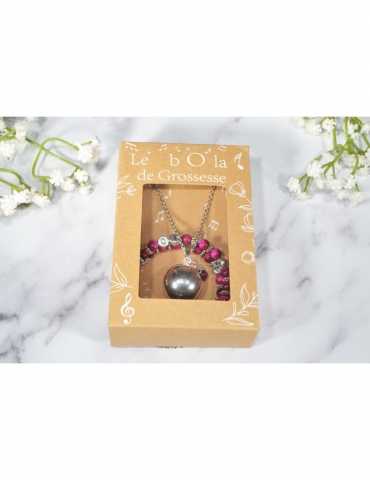 Coffret : bracelet d'allaitement + Bola - Oeil du Tigre rose