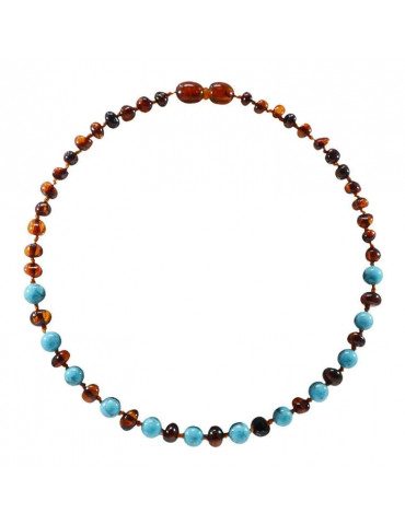 Collier Bébé - Ambre Turquoise