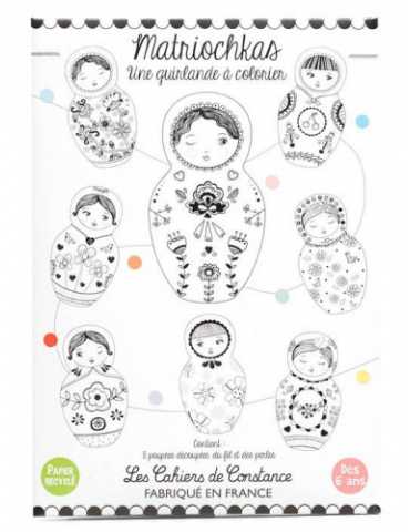 Guirlande à créer - Matriochkas à colorier