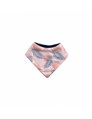 Bavoir bandana - Feuillage rose