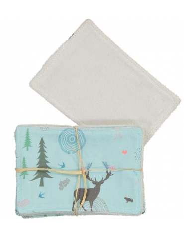 Lot de 5 lingettes lavables Lior bleu