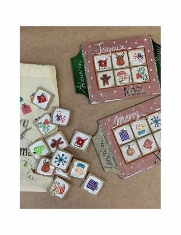 Loto en bois 12 pièces - Merry Xmas