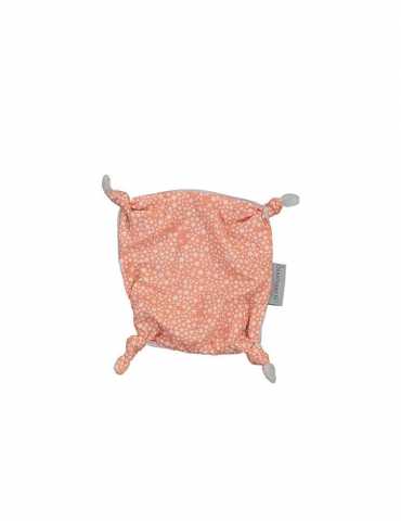 Doudou plat petits nœuds - Corail