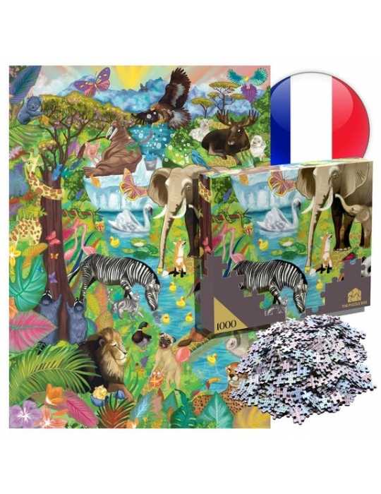 Puzzle 1000 pièces - Drôles d'animaux - Fabriqué en France - Cadeaux  originaux