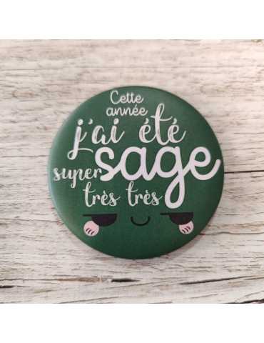 Maxi badges de Noël "Cette année j'ai été très sage" - Vert