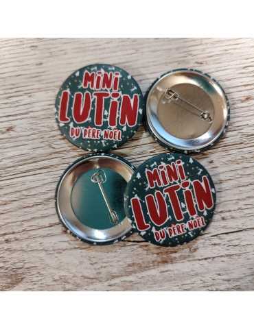 Badge lutin du Père Noël - Vert