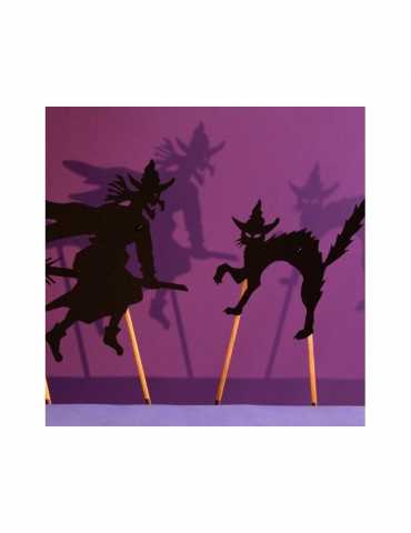 Ombres articulées - La sorcière et le chat