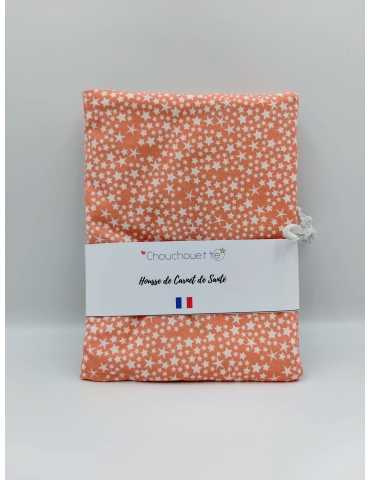Housse de carnet de santé - Constellation corail