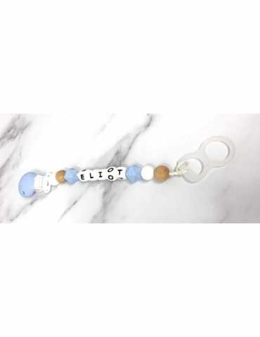 Attache tétine personnalisé - Bleu