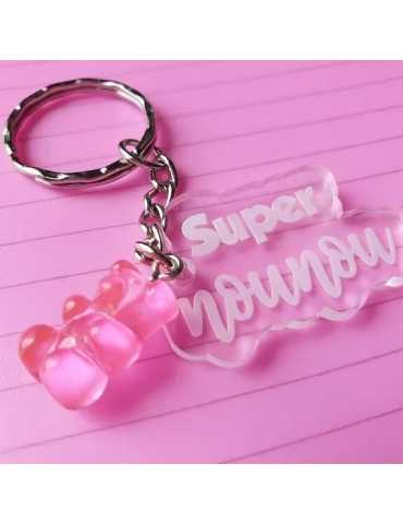 Porte clé nounours - Super nounou