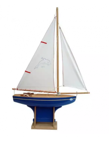 Voilier 401 - Coque bleue - Voile blanche - 35 cm